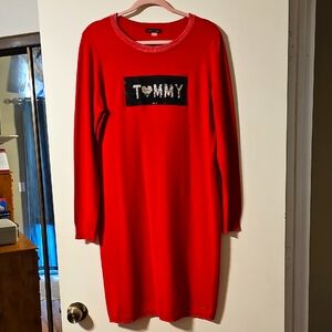 Form Fitted Tommy Hilfiger Red Long Sleeve Dress
